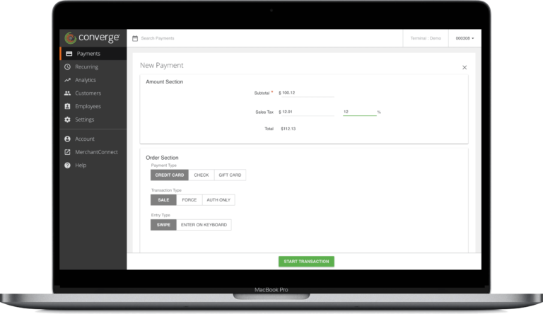 New payment with virtual terminal by TRC-Parus