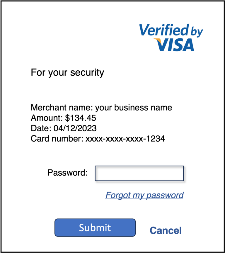 3D Secure example for password